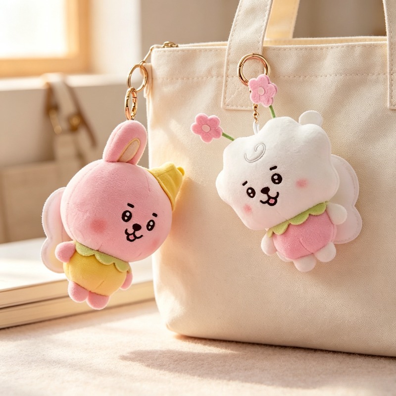 BT21 벚꽃 시리즈 봉제 인형 키링, 귀엽고 깜찍한  - Cookies Pack 리뷰 및 가격