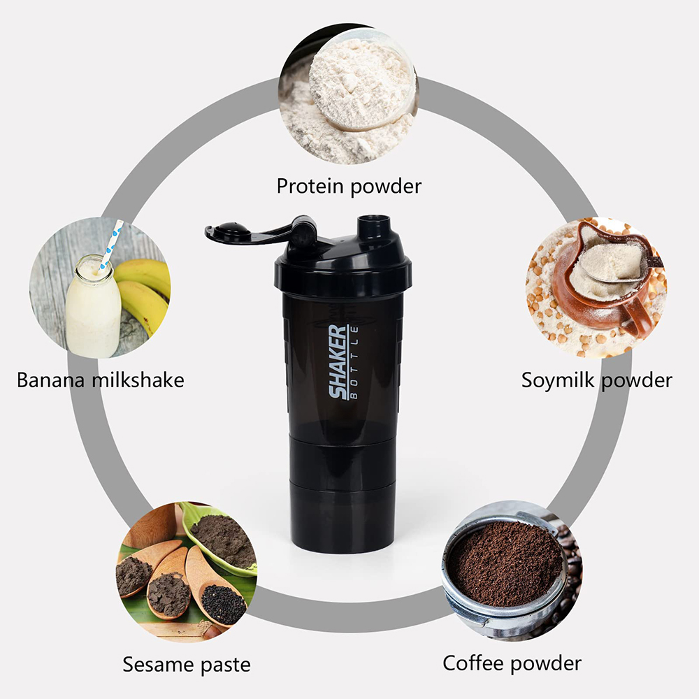 3 층 셰이커 단백질 병 분말 쉐이크 컵 물병 플라스틱 - Protein Bar 리뷰 및 가격